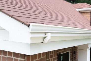 Close-up view of a house roof showcasing shingles, with the Titan Exteriors logo in the corner. Close-up view of a house roof showcasing shingles, with the Titan Exteriors logo in the corner.