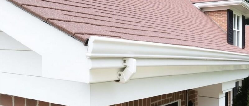 Close-up view of a house roof showcasing shingles, with the Titan Exteriors logo in the corner.