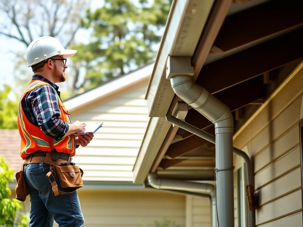 A man in an orange vest and hard hat stands beside a house, representing Titan Exteriors.