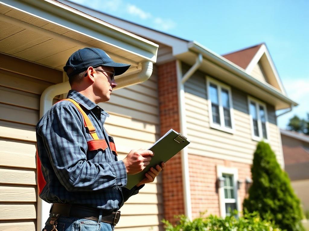A man in a hard hat and safety vest holds a clipboard, representing Titan Exteriors' commitment to safety and oversight.