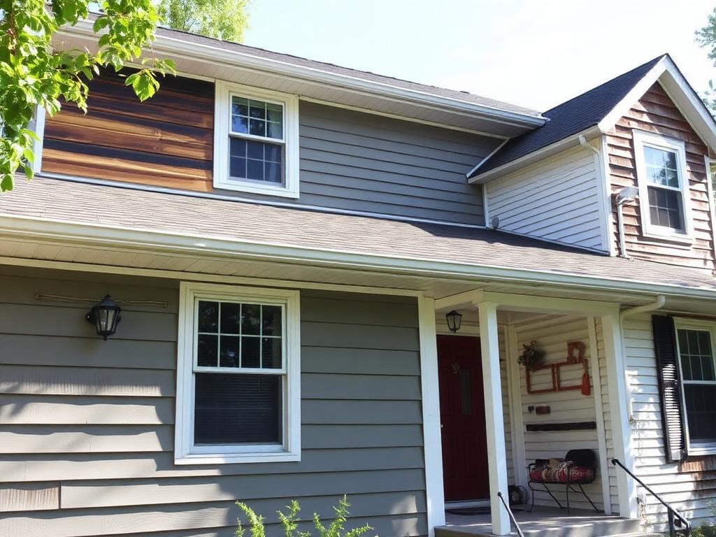 A painted house featuring siding and trim, showcasing the craftsmanship of Titan Exteriors.